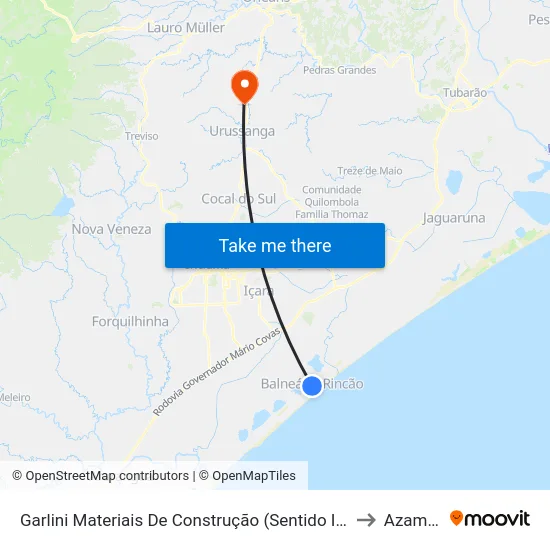 Garlini Materiais De Construção (Sentido Içara/Criciúma) to Azambuja map
