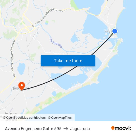 Avenida Engenheiro Gafre 595 to Jaguaruna map