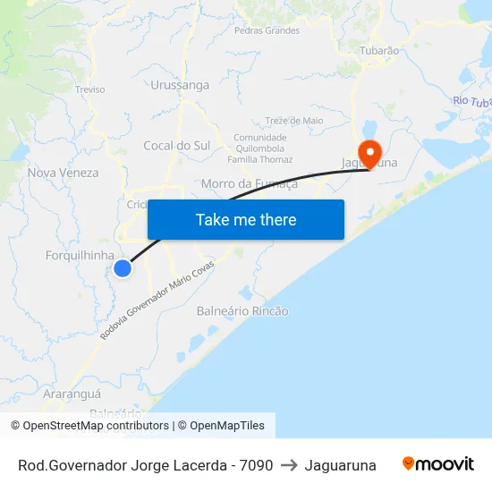 Rod.Governador Jorge Lacerda - 7090 to Jaguaruna map