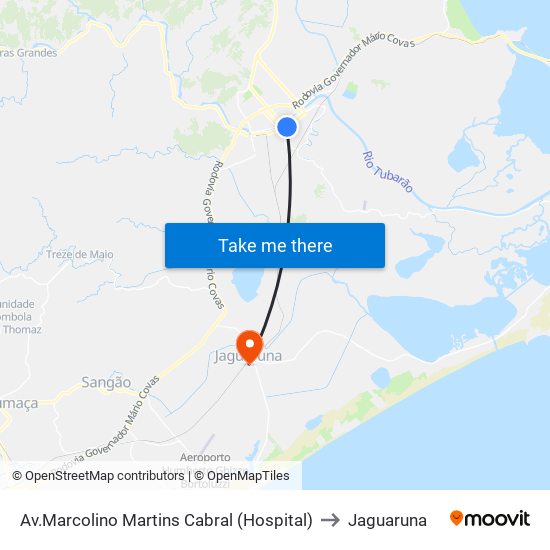 Av.Marcolino Martins Cabral (Hospital) to Jaguaruna map
