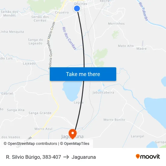 R. Silvio Búrigo, 383-407 to Jaguaruna map