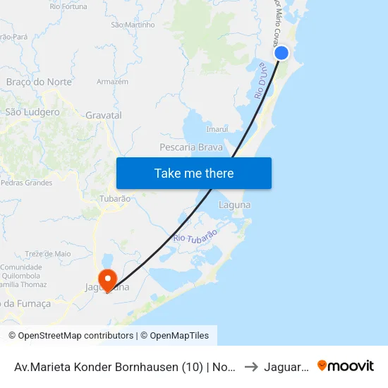 Av.Marieta Konder Bornhausen (10) | Nova Brasília to Jaguaruna map