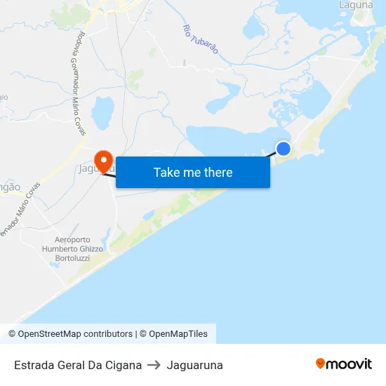 Estrada Geral Da Cigana to Jaguaruna map
