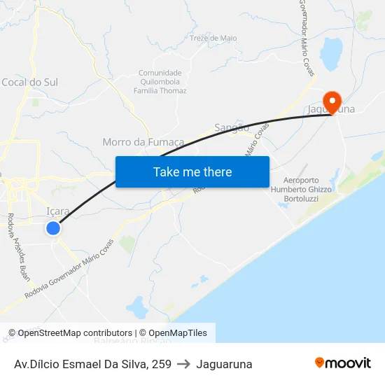 Av.Dílcio Esmael Da Silva, 259 to Jaguaruna map