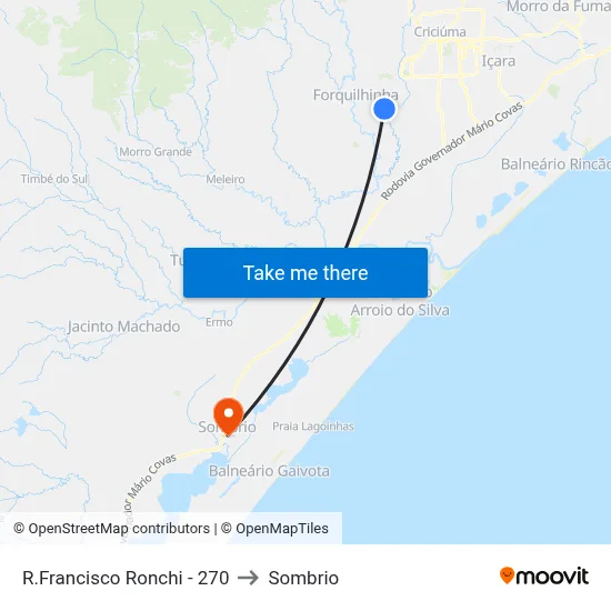 R.Francisco Ronchi - 270 to Sombrio map