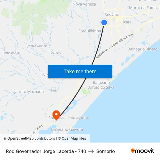 Rod.Governador Jorge Lacerda - 740 to Sombrio map