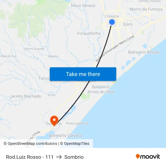 Rod.Luiz Rosso - 111 to Sombrio map