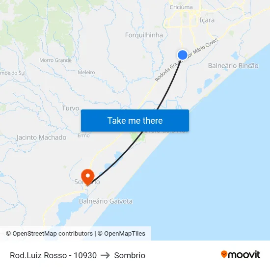 Rod.Luiz Rosso - 10930 to Sombrio map