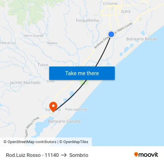 Rod.Luiz Rosso - 11140 to Sombrio map