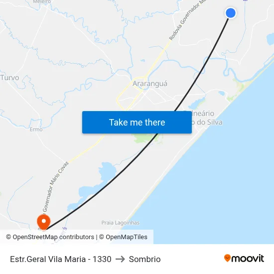 Estr.Geral Vila Maria - 1330 to Sombrio map