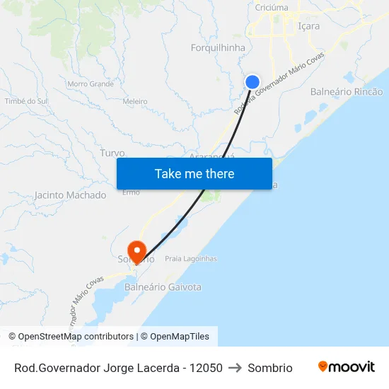 Rod.Governador Jorge Lacerda - 12050 to Sombrio map