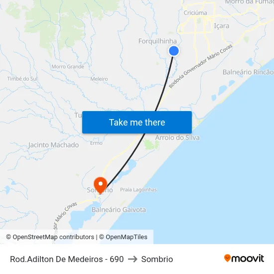 Rod.Adilton De Medeiros - 690 to Sombrio map