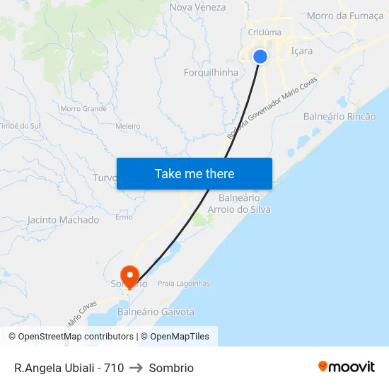 R.Angela Ubiali - 710 to Sombrio map