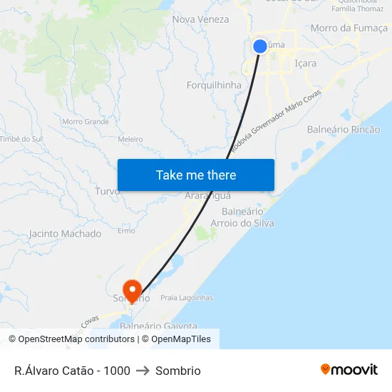 R.Álvaro Catão - 1000 to Sombrio map