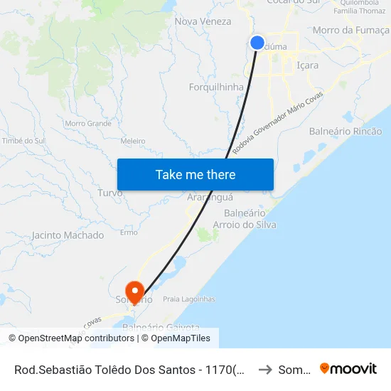 Rod.Sebastião Tolêdo Dos Santos - 1170(Mor.Da Colina) to Sombrio map