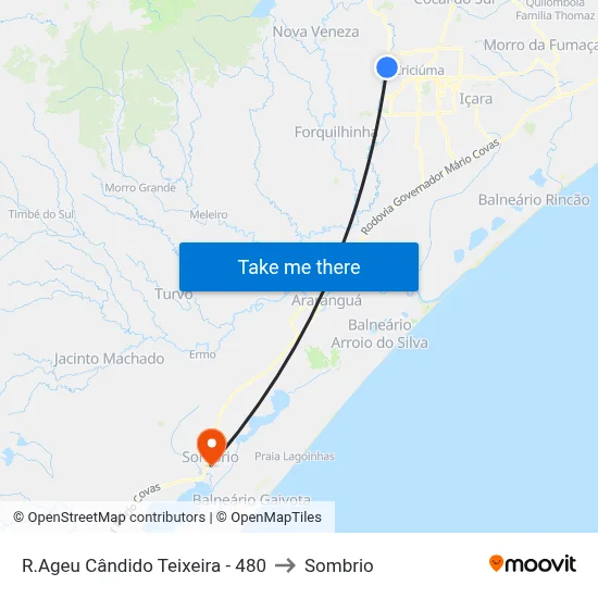 R.Ageu Cândido Teixeira - 480 to Sombrio map