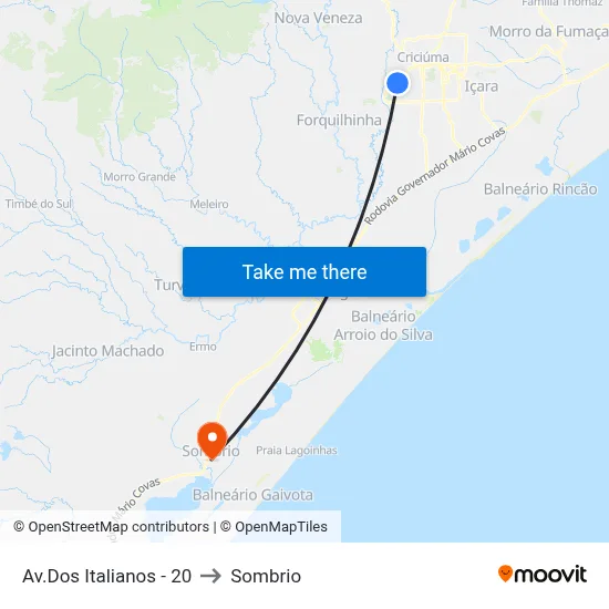 Av.Dos Italianos - 20 to Sombrio map
