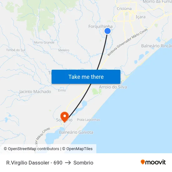 R.Virgílio Dassoler - 690 to Sombrio map