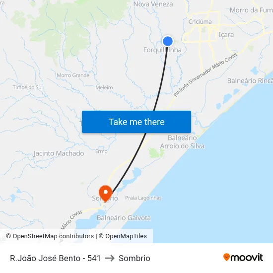 R.João José Bento - 541 to Sombrio map