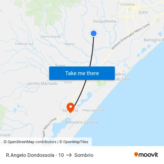 R.Angelo Dondossola - 10 to Sombrio map