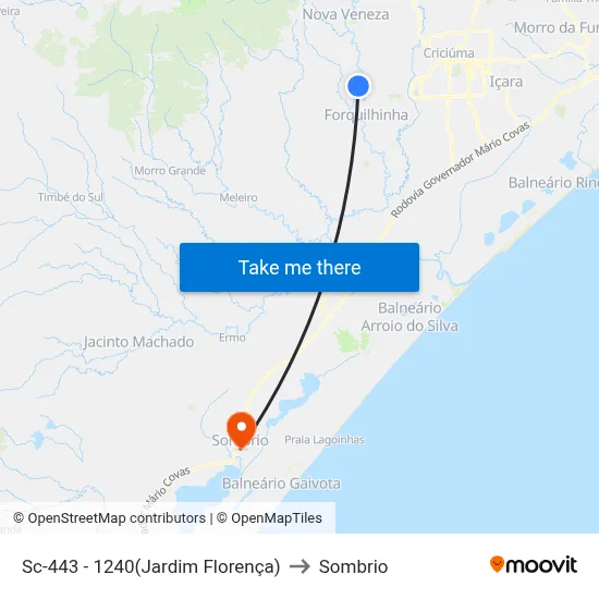 Sc-443 - 1240(Jardim Florença) to Sombrio map