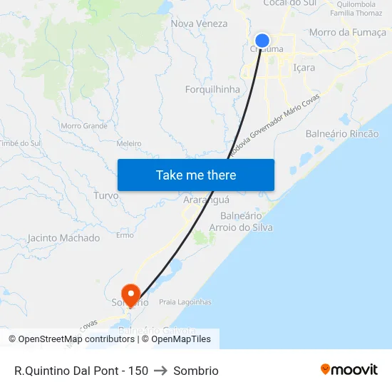 R.Quintino Dal Pont - 150 to Sombrio map