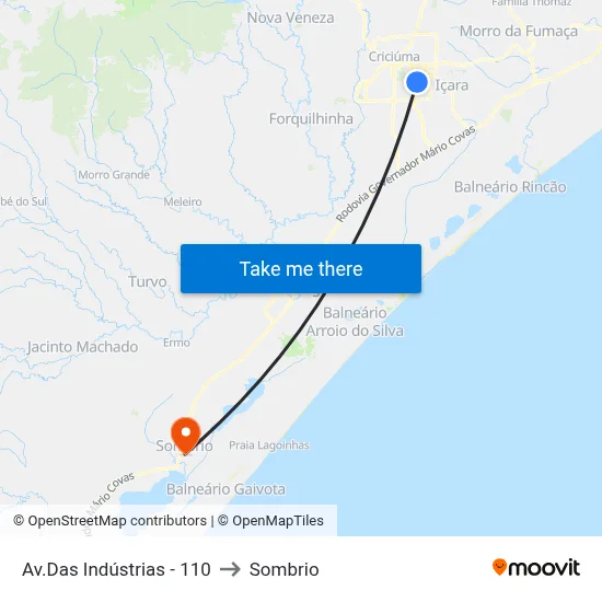 Av.Das Indústrias - 110 to Sombrio map