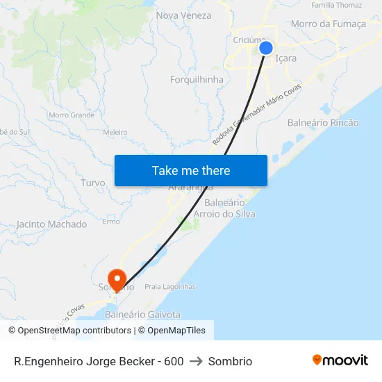 R.Engenheiro Jorge Becker - 600 to Sombrio map