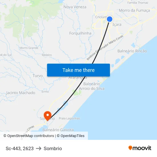 Sc-443, 2623 to Sombrio map