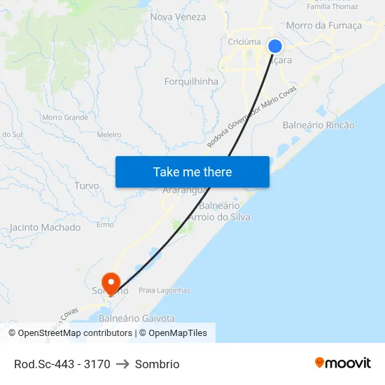 Rod.Sc-443 - 3170 to Sombrio map