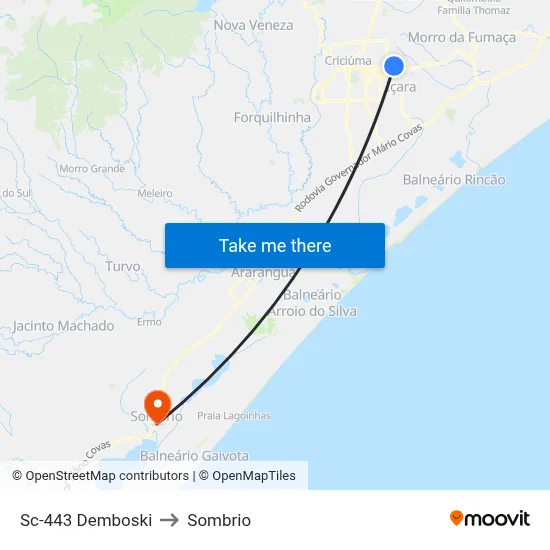 Sc-443 Demboski to Sombrio map