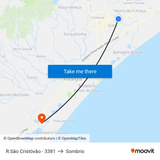 R.São Cristóvão - 3381 to Sombrio map
