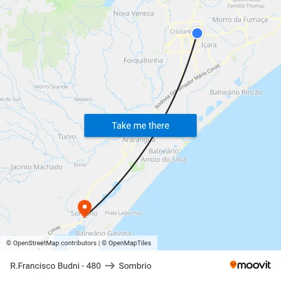 R.Francisco Budni - 480 to Sombrio map
