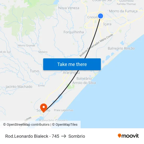 Rod.Leonardo Bialeck - 745 to Sombrio map