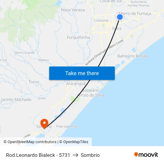 Rod.Leonardo Bialeck - 5731 to Sombrio map