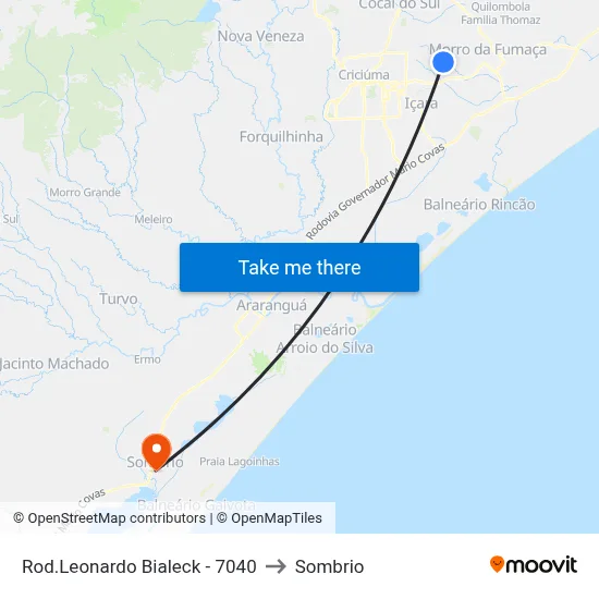 Rod.Leonardo Bialeck - 7040 to Sombrio map