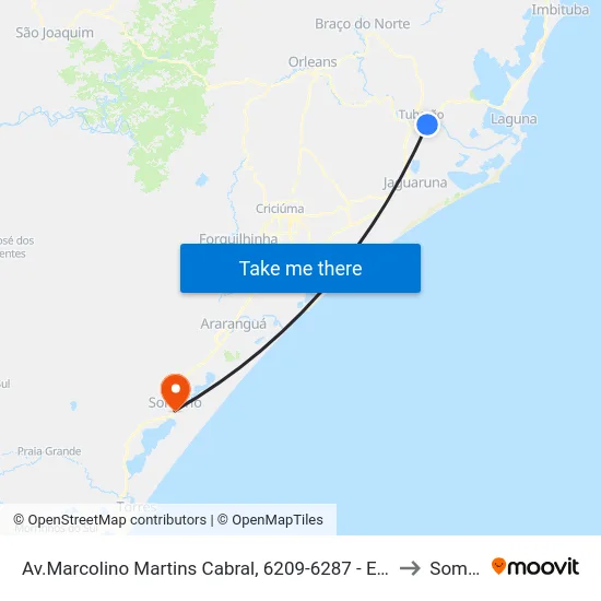Av.Marcolino Martins Cabral, 6209-6287 - Ed. Minas Center to Sombrio map