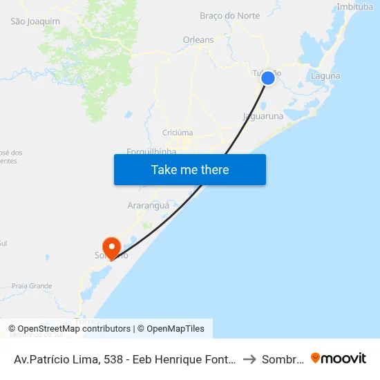 Av.Patrício Lima, 538 - Eeb Henrique Fontes to Sombrio map