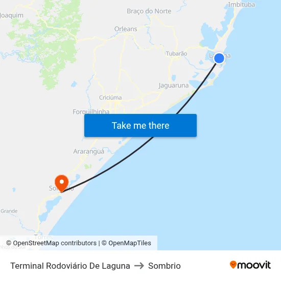 Terminal Rodoviário De Laguna to Sombrio map
