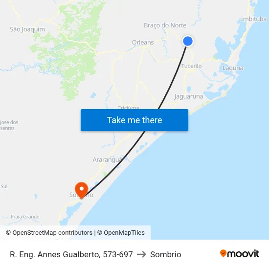 R. Eng. Annes Gualberto, 573-697 to Sombrio map