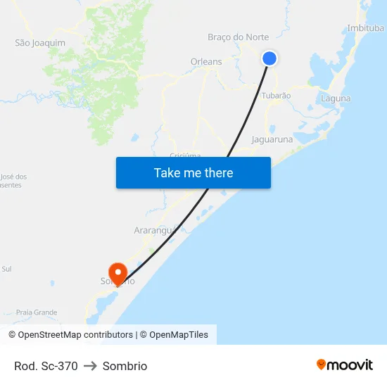 Rod. Sc-370 to Sombrio map