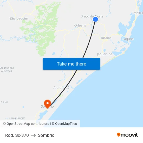 Rod. Sc-370 to Sombrio map