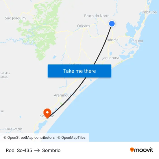 Rod. Sc-435 to Sombrio map