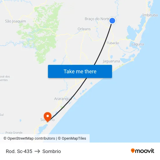 Rod. Sc-435 to Sombrio map