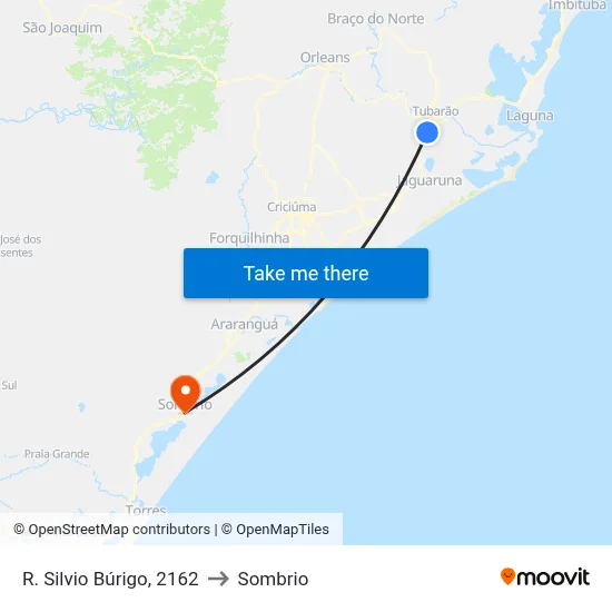 R. Silvio Búrigo, 2162 to Sombrio map