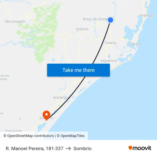 R. Manoel Pereira, 181-337 to Sombrio map