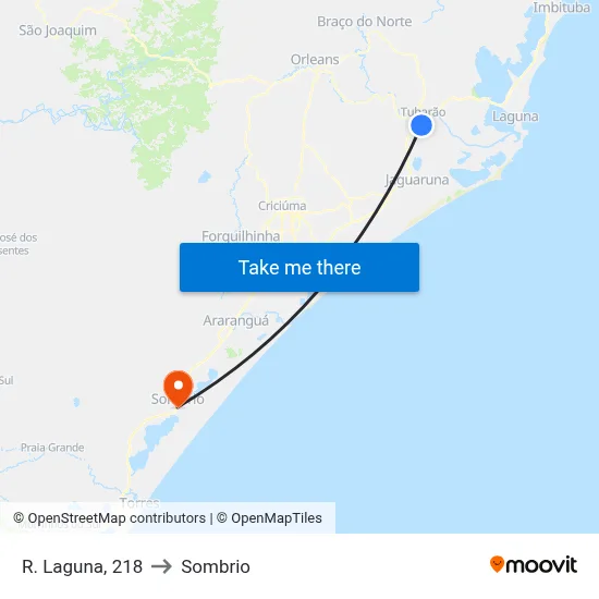 R. Laguna, 218 to Sombrio map