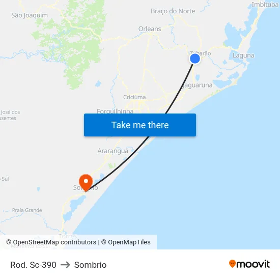 Rod. Sc-390 to Sombrio map