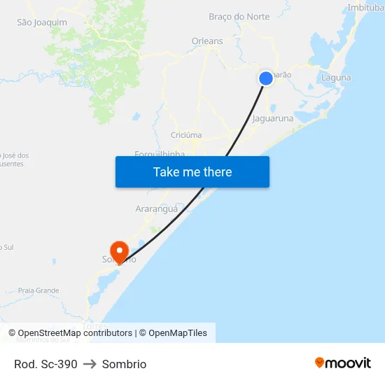 Rod. Sc-390 to Sombrio map