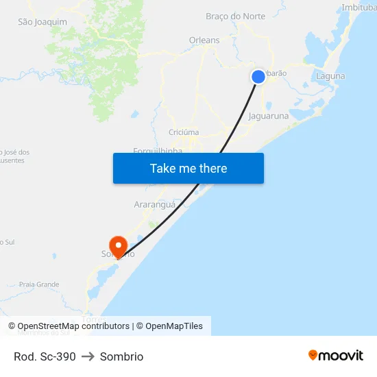 Rod. Sc-390 to Sombrio map